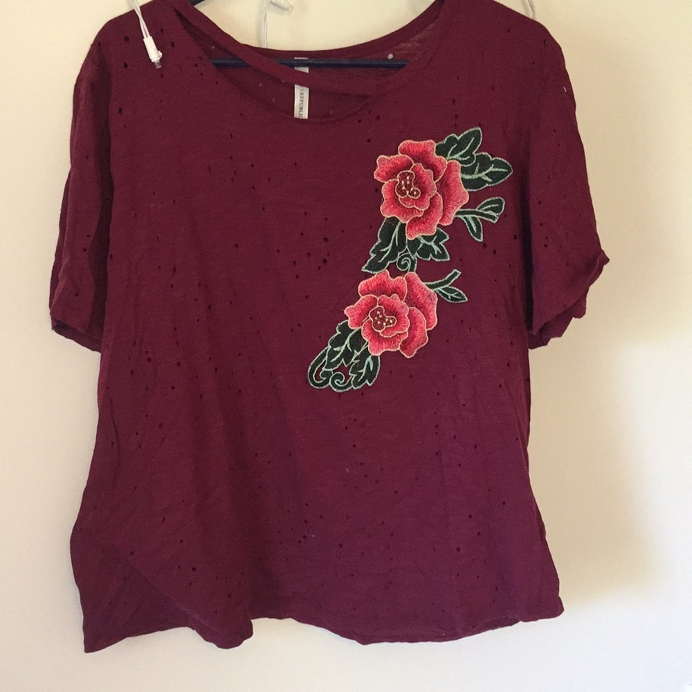 Floral ripped t-shirt
